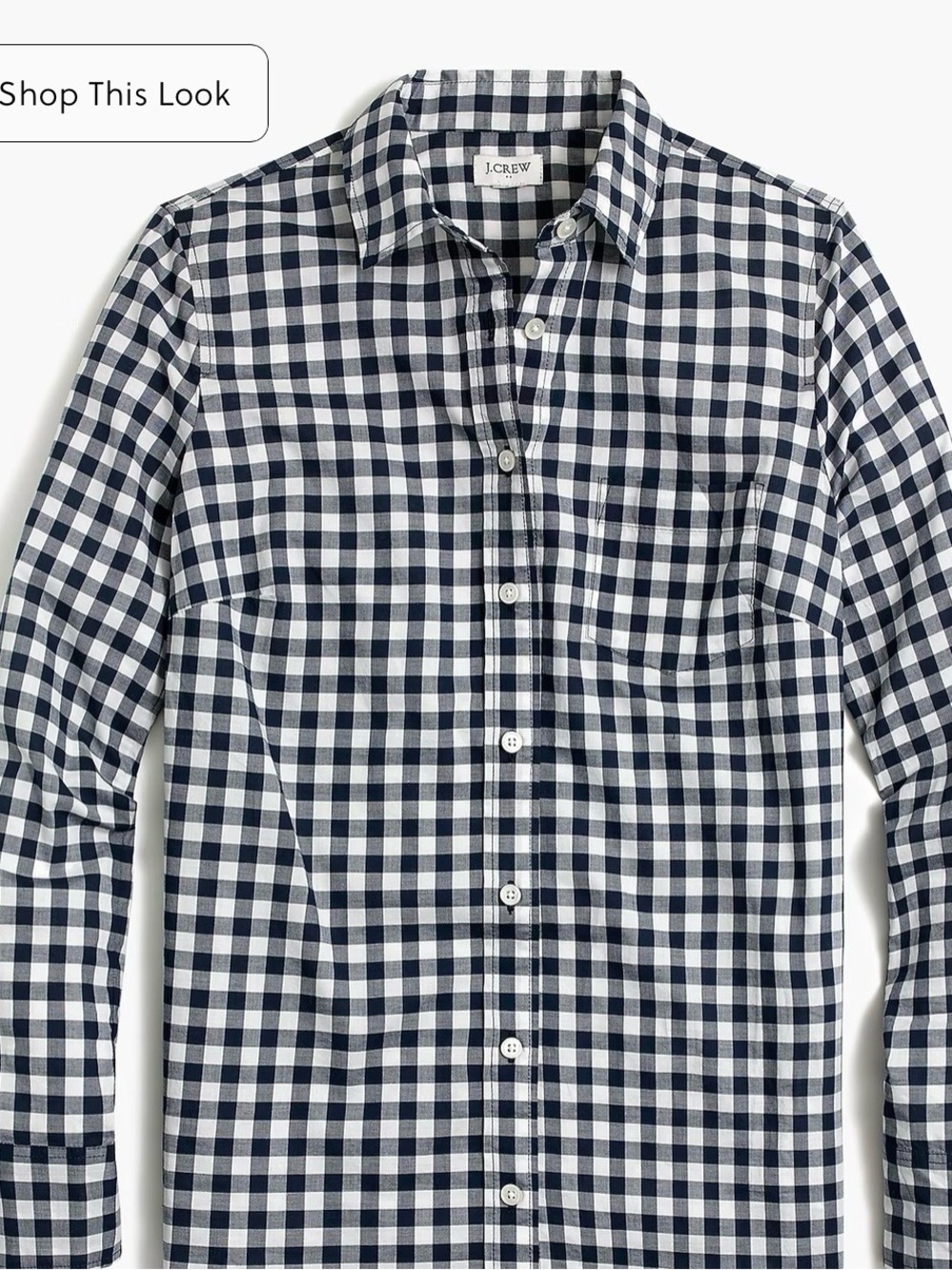 J. Crew Men's Navy and White Gingham Button-Down Shirt